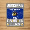 Wisconsin Drinking Team Funny Beer Fleece Blanket