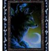 Wolf And Moon Blanket