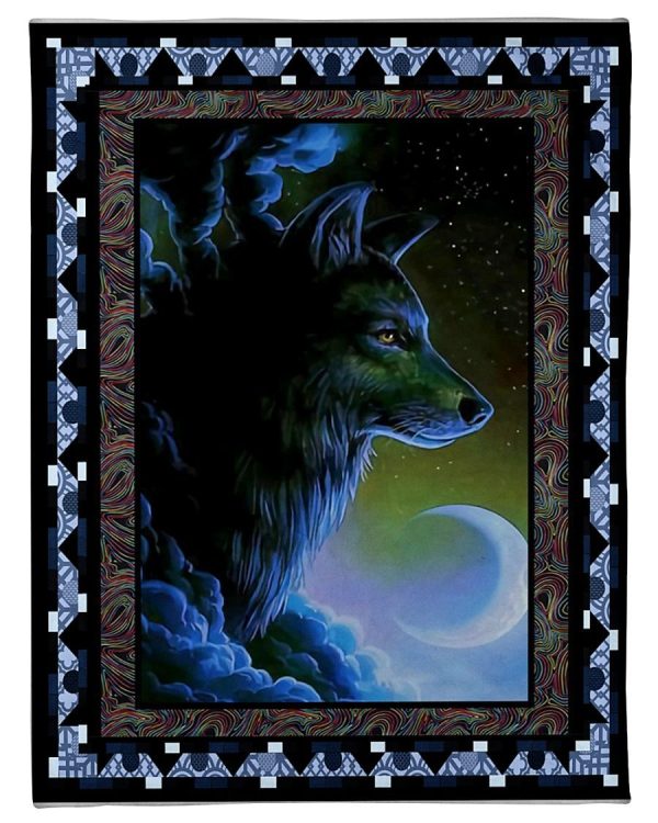 Wolf And Moon Blanket