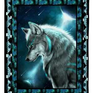 Wolf And Moon Fantasy Blanket