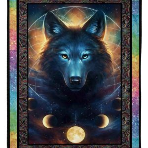 Wolf And Star Sky Dreamcatcher Blanket