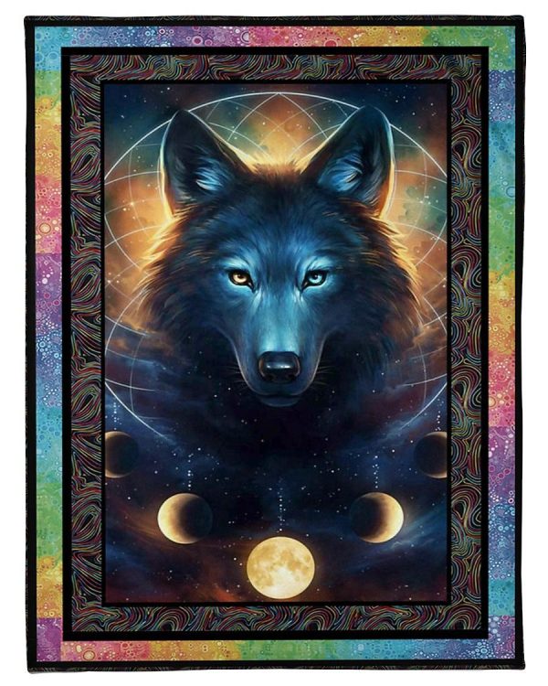 Wolf And Star Sky Dreamcatcher Blanket