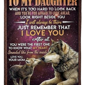 Wolf Gift To My Daughter Love You From Mom Blanket