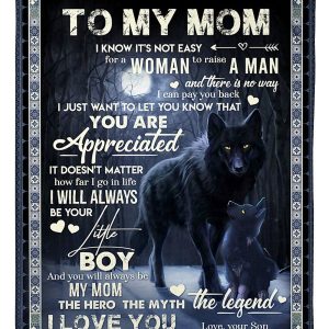 Wolf  Giving Mom I Love You Blanket