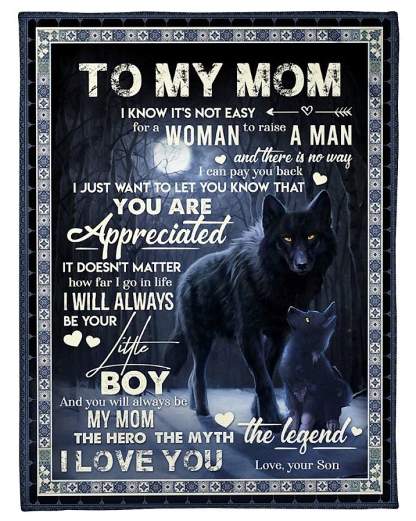 Wolf  Giving Mom I Love You Blanket