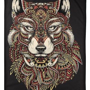 Wolf In Pattern Blanket