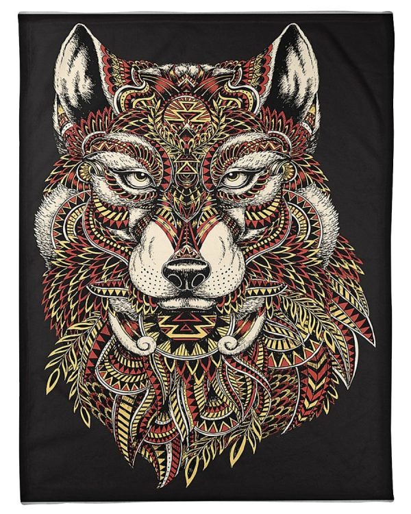 Wolf In Pattern Blanket