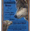 Wolf Love Message Of Grandfather To Granddaughter Blanket