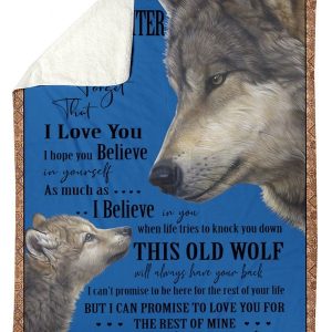 Wolf Love Message Of Opa To Granddaughter Blanket