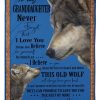 Wolf Love Message Of Papa To Granddaughter Blanket