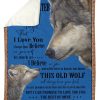 Wolf Love Message Of Pappa To Granddaughter Blanket