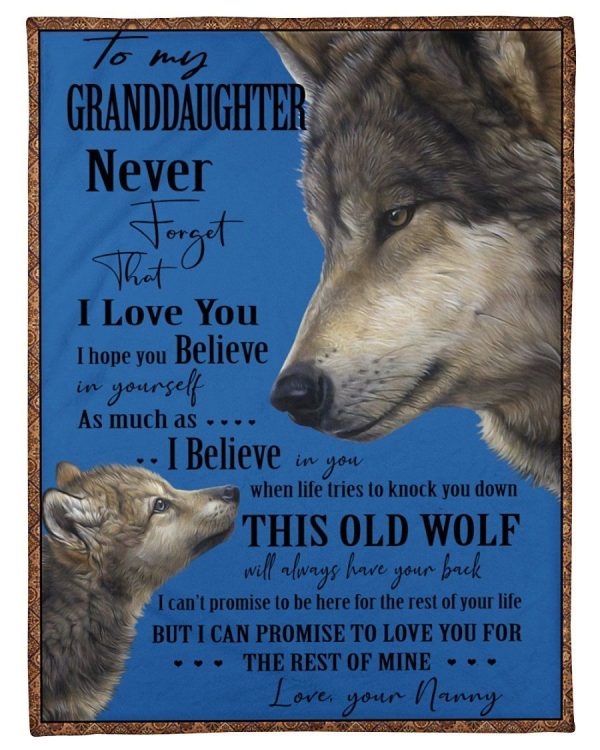 Wolf Lovely Message From Nanny For Granddaughters Blanket