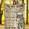 Wolf Never Forget That I Love You Mom Gift For Son Blanket