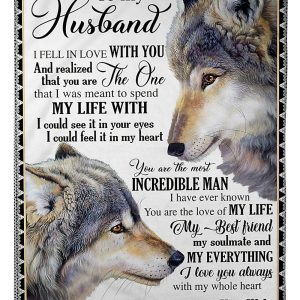 Wolf To My Husband I Love You Always With My Whole Heart Blanket