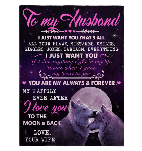 Wolf Wife Gifts For Husband I Just Want You Love Couple Romantic Gifts Blanket