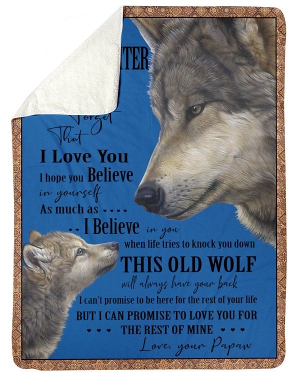 Wolves Love Message From Papaw To Granddaughter Blanket