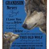 Wolves Love Message Of Pappy To Grandson Blanket