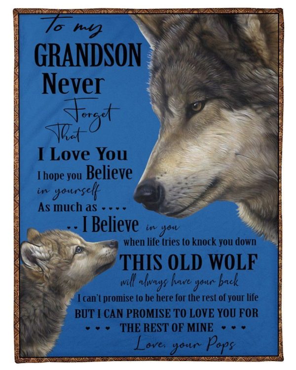 Wolves Love Message Of Pops To Grandson Blanket