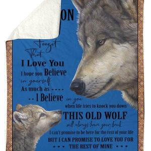 Wolves Love Message To Grandson From Pappou Blanket