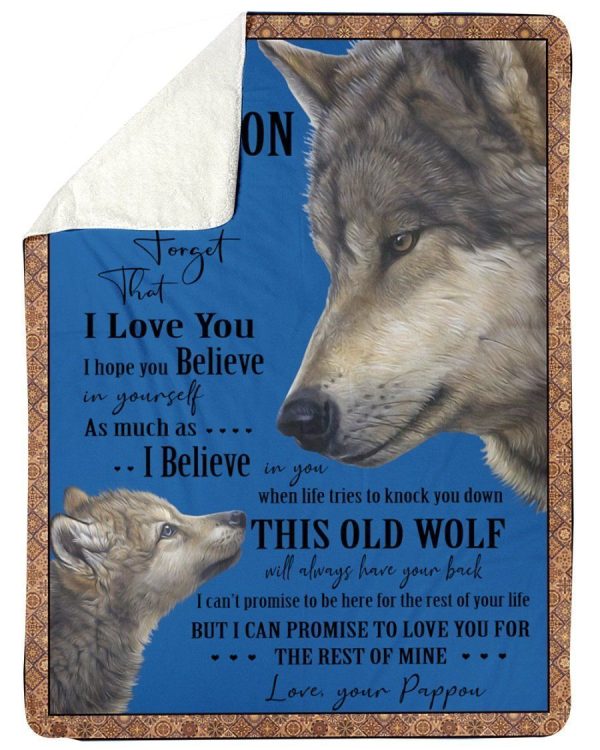 Wolves Love Message To Grandson From Pappou Blanket