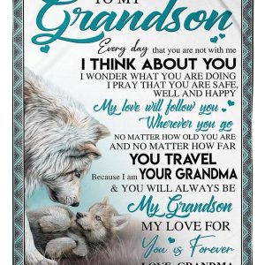 Wolves My Love For You Is Forever Love Gifts To My Grandson Blanket