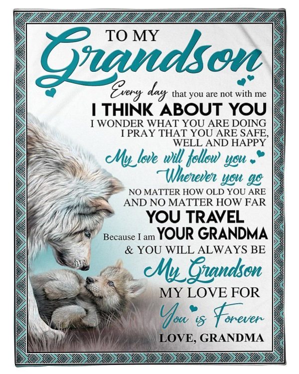 Wolves My Love For You Is Forever Love Gifts To My Grandson Blanket