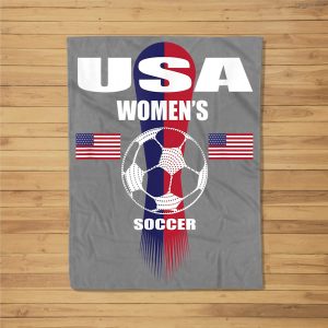 Women Soccer Team Usa United States Soccer Fan Woman Fleece Blanket