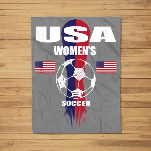 Women Soccer Team Usa United States Soccer Fan Woman Fleece Blanket