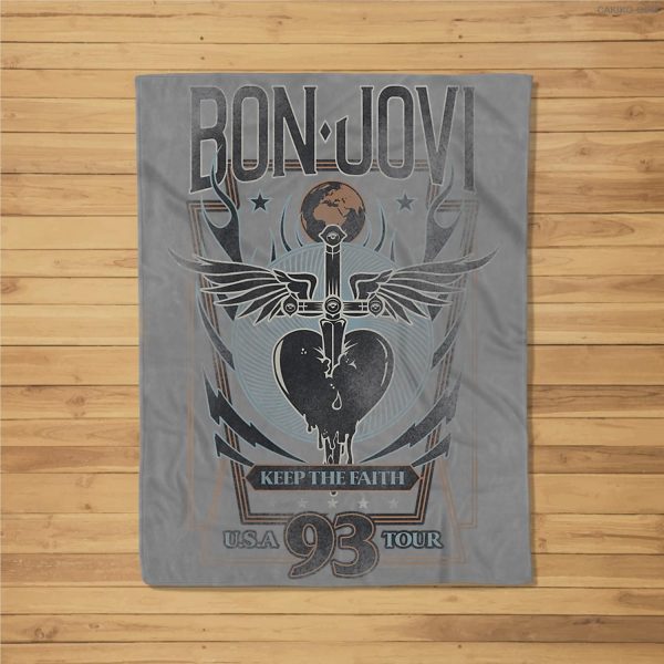 Womens Bon Jovi Keep The Faith Fleece Blanket