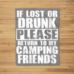 Womens Funny Camping Drinking Gift  Cute Camp Beer Lover Men Women Fleece Blanket