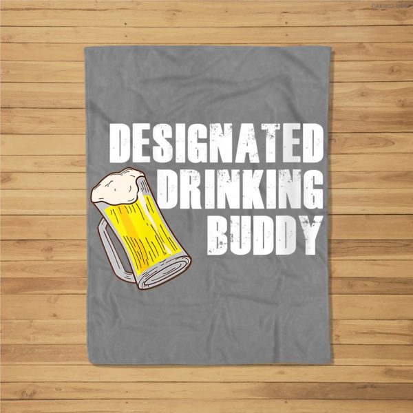 Womens Funny Designated Drinking Buddy Beer Mug Bar Party Fleece Blanket