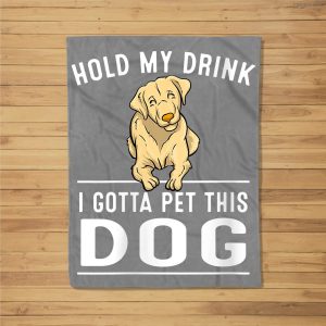 Womens Funny Dog Gifts For Men Women Wine Beer Dog Lover Groomer Fleece Blanket