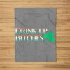 Womens Mens Funny St. Paddys Drinking Irish Flag Fleece Blanket