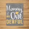 Womens Mommy Of Mr Onederful 1St Birthday First One-Derful Matching Fleece Blanket