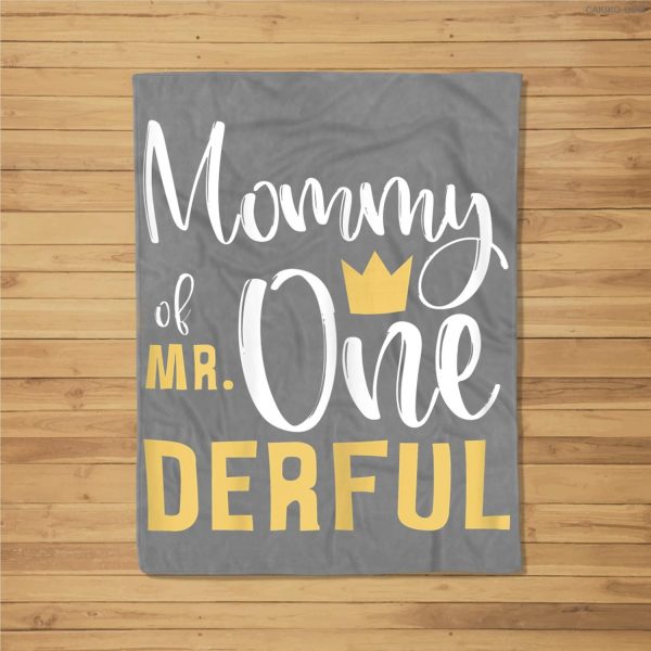 Womens Mommy Of Mr Onederful 1St Birthday First One-Derful Matching Fleece Blanket