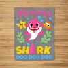 Womens Mommy Shark Gift Cute Baby Shark Family Matching Outfits Fleece Blanket