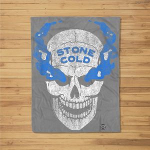 Wwe Stone Cold Distressed Blue Smoke Skull Fleece Blanket