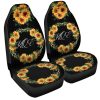 Yellow Flowers Car Seat Covers Custom Personalized Name Car Accessories