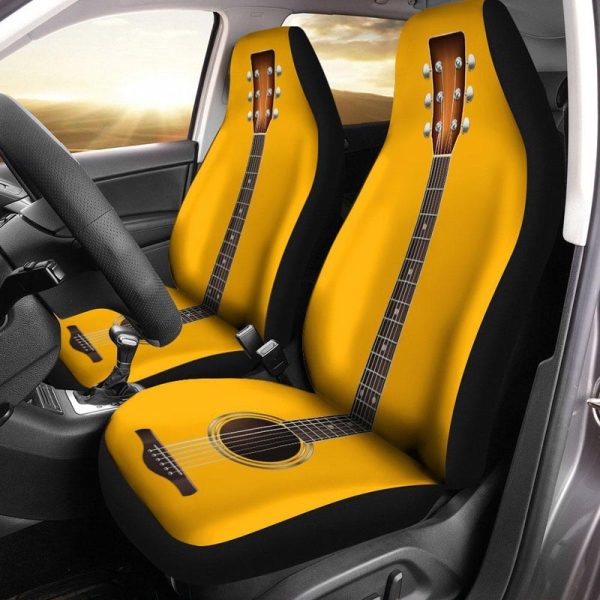 Yellow Guitar Car Seat Covers