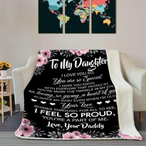 You Are A Part Of Me Daddy Gift For Daughter Blanket