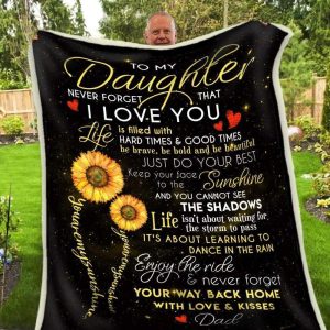 You Are My Sunshine Dad Gift For Daughter Blanket