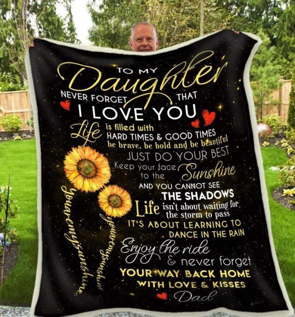 You Are My Sunshine Dad Gift For Daughter Blanket