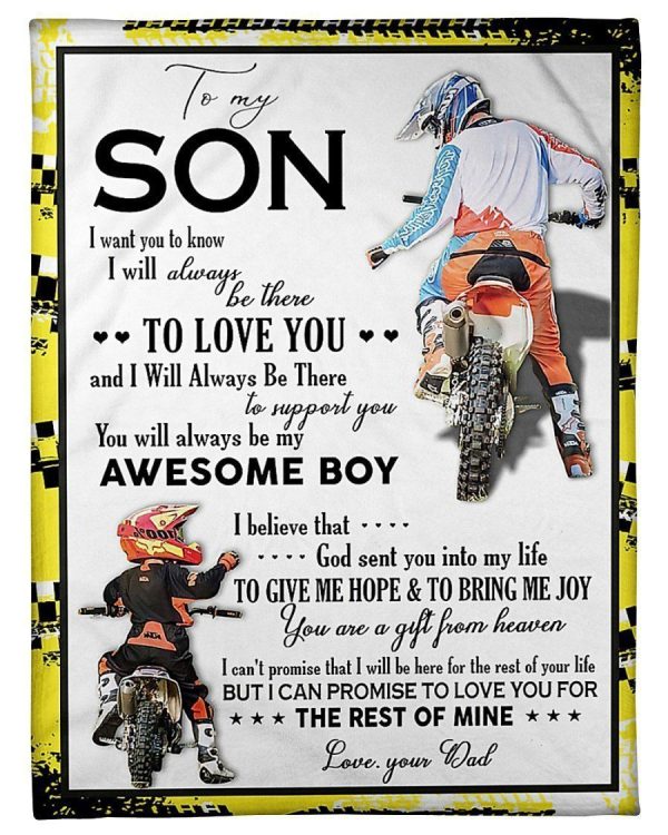 You Will Always Be My Awesome Boy Great Gift From Dad To Son Blanket