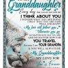 You Will Always Be My Granddaughter Lovely Message With Wolf Design Blanket