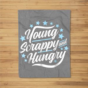 Young Scrappy And Hungry (Dark) Fleece Blanket