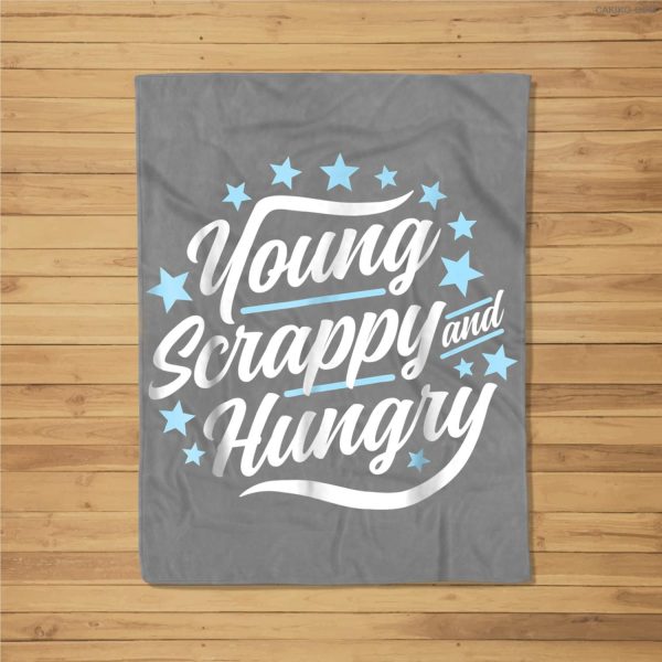 Young Scrappy And Hungry (Dark) Fleece Blanket