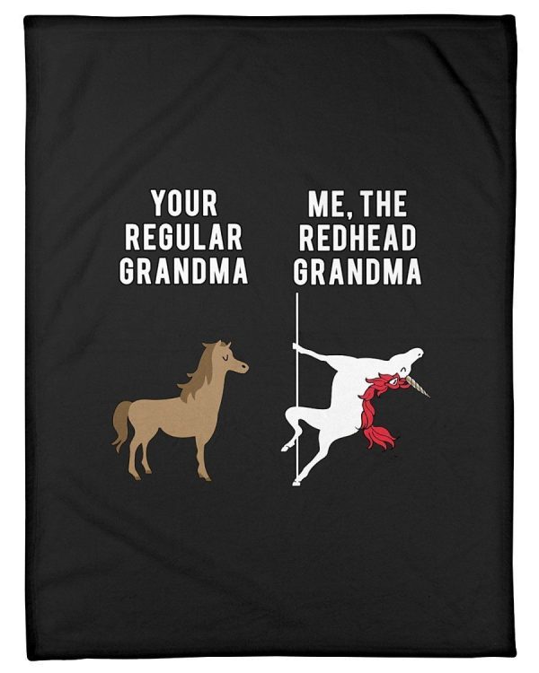 Your Regular Grandma And Me The Redhead Grandma Gift For Horse Lovers Blanket