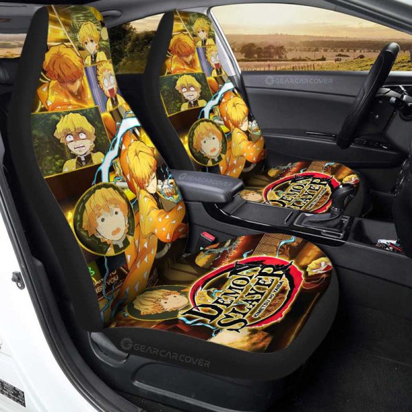 Zenitsu Agatsuma Car Seat Covers Custom Demon Slayer Anime