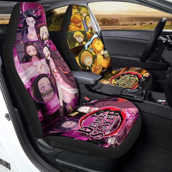 Zenitsu And Nezuko Car Seat Covers Custom