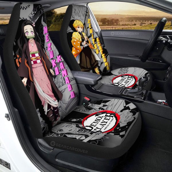 Zenitsu And Nezuko Car Seat Covers Custom Demon Slayer Anime Mix Mangas